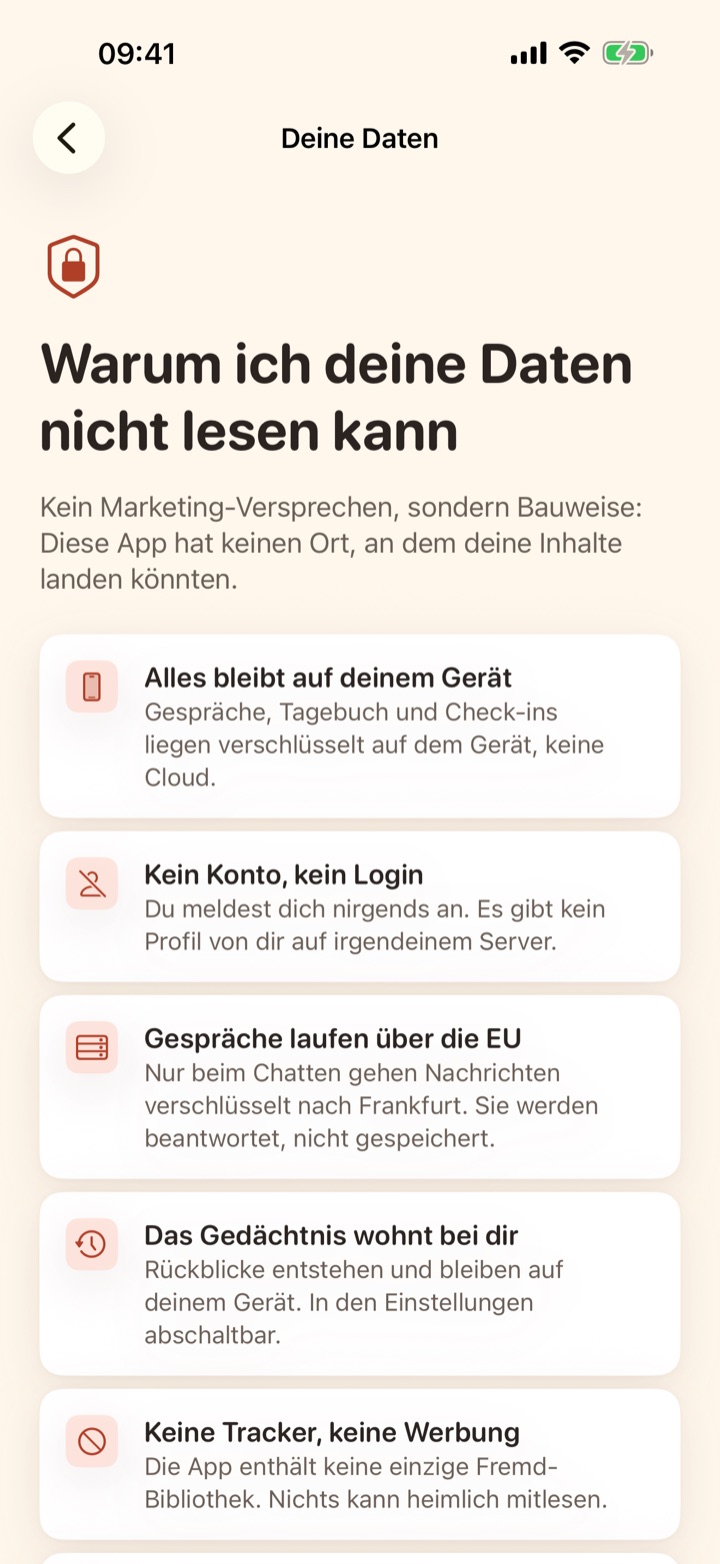 Seite „Deine Daten