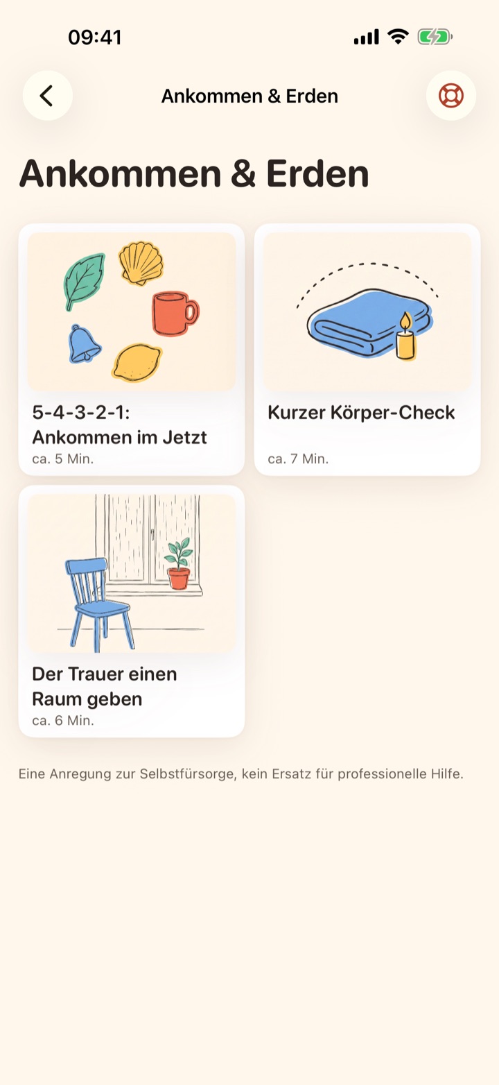 Übungen „Ankommen & Erden